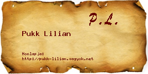 Pukk Lilian névjegykártya